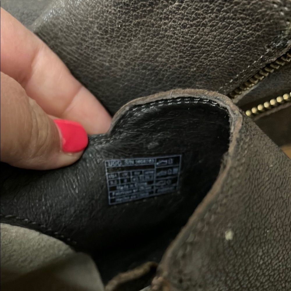 UGG Womens Bonhan Brown Leather Shoes Boots size 9.5 - Picture 4 of 8